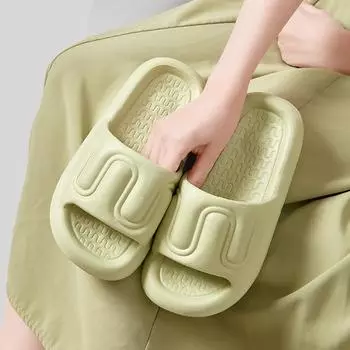 Женские толстые тапочки на платформе, летние пляжные шлепанцы из ЭВА на мягкой подошве, мужские и женские домашние нескользящие туфли для ванной комнаты 36-37