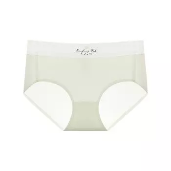 Женские тонкие бесшовные трусы из ледяного шелка, дышащие сексуальные трусы со средней талией, кружевная маска для лица, нечувствительные трусы M