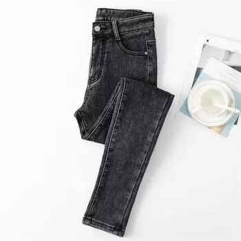 Женские тонкие джинсы весна-осень с высокой талией, обтягивающие эластичные брюки Nine-minute 27