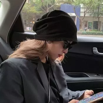 Женские тонкие кепки, простая однотонная шапка с закатанным подолом, смешанная мягкая вязаная шапка, шерстяные шапки, зима-весна, теплые шапки, Skullies Gorras 56-58cm