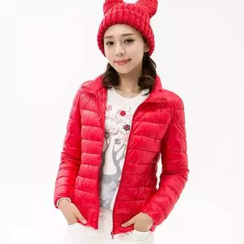 Женские тонкие короткие ультра легкие пуховики с воротником-стойкой, женские пуховики, парки Parkas Mujer Invierno S