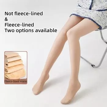 Женские тонкие леггинсы с высокой талией и носками для осени Шелковые чулки Женские осенне-зимние колготки Леггинсы с флисовой подкладкой Бархатные леггинсы Колготки 80D Without Fleece