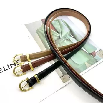 Женские тонкие модные регулируемые универсальные повседневные поясные ремни из синтетической кожи с пряжкой темно-коричневого