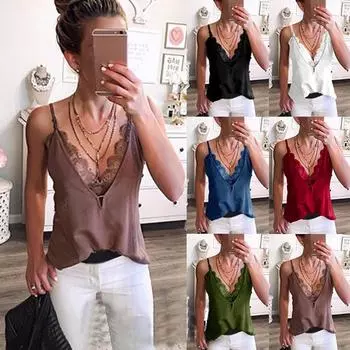 Женские тонкие однотонные майки с глубоким V-образным вырезом без рукавов, летние модные топы с открытой спиной S синий