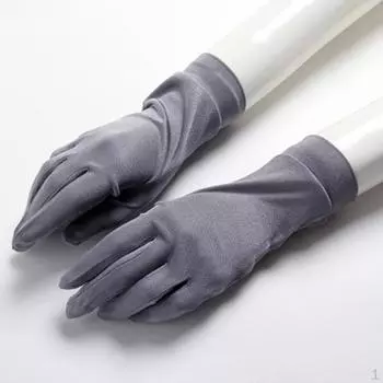 Женские тонкие шелковые перчатки с подкладкой, термовелосипедные лыжные спортивные перчатки, темно-серые