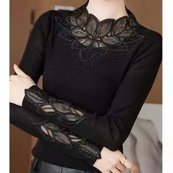 Женские топы больших размеров, осенние и зимние бархатные утепленные эластичные рубашки средней длины с модным принтом, свободные повседневные топы M