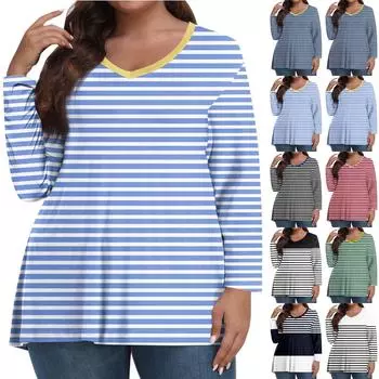 Женские топы больших размеров, рубашки с длинными рукавами, повседневная одежда с V-образным вырезом, топы с принтом XXXXXL белый