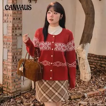 Женские топы больших размеров с круглым вырезом, жаккардовый свитер, осенне-зимний свободный вязаный кардиган, куртка XL чёрный