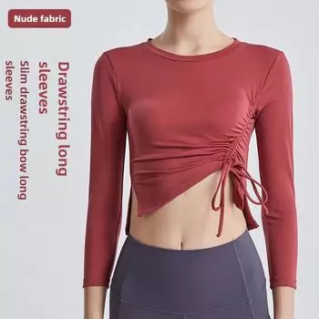 Женские топы для бега, фитнеса, похудения, эластичные, облегающие, с длинными рукавами S чёрный