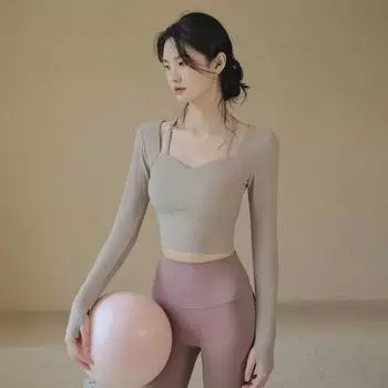 Женские топы для йоги осень/зима: Утепленная, утягивающая, спортивная одежда с длинными рукавами для бега и пилатеса Small