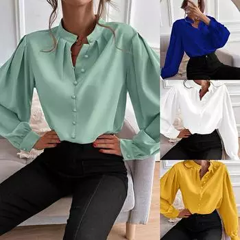 Женские топы и блузки больших размеров, модные повседневные рубашки с длинным рукавом для офиса и работы, женские S белый