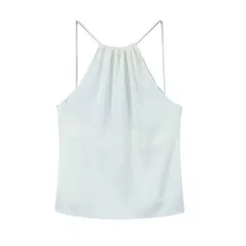 Женские топы на бретельках с открытой спиной, сексуальные белые рубашки без рукавов, майки XS