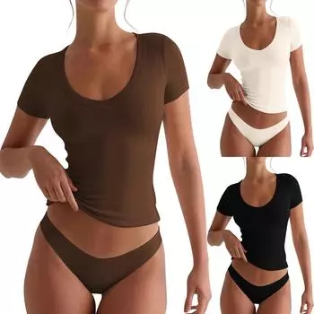 Женские топы однотонные модные универсальные подтяжки для занятий йогой и спортом L бежевый