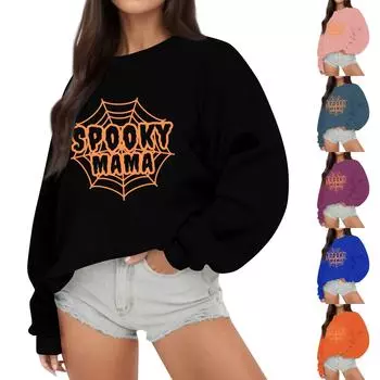 Женские топы осень-зима, женские толстовки с длинным рукавом, повседневные топы свободного кроя с круглым вырезом XXL синий