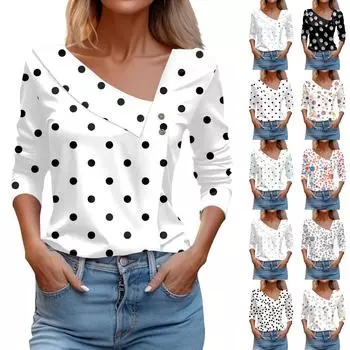 Женские топы с длинным рукавом и V-образным вырезом, свободные рубашки, клетчатый принт, асимметричные блузки с пуговицами, деловые повседневные туники L