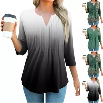 Женские топы с длинным рукавом, модные повседневные плиссированные рубашки с замком L чёрный