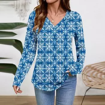 Женские топы с длинным рукавом, нарядные повседневные футболки с V-образным вырезом, базовые футболки, одежда для отпуска, осенняя модная одежда L