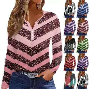 Женские топы с длинным рукавом с цветочным принтом, винтажные модные повседневные свободные рубашки с V-образным вырезом, рубашки больших размеров XXXL