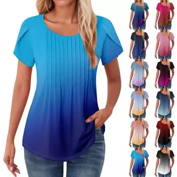 Женские топы с коротким рукавом и круглым вырезом, летние рубашки с цветочным принтом, блузки для женщин, нарядные повседневные L чёрный