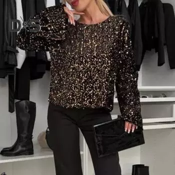 Женские топы с круглым вырезом, длинным рукавом, завязкой сзади, сексуальные топы свободного кроя, однотонные, повседневные блузки для вечеринок, повседневная одежда XL серебряный