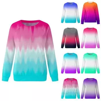 Женские топы с круглым вырезом, хлопковая женская повседневная модная пуловер с длинным рукавом и круглым вырезом с принтом, блузка XXXL чёрный