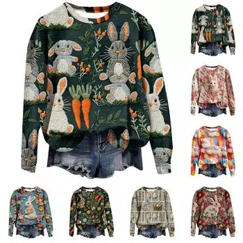 Женские топы с круглым вырезом, хлопковый женский повседневный модный пуловер с длинным рукавом и круглым вырезом L чёрный