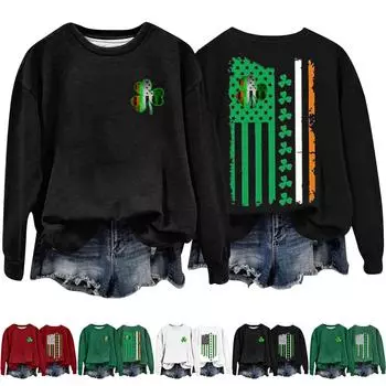 Женские топы с круглым вырезом, хлопковый женский повседневный модный пуловер с длинным рукавом и круглым вырезом L