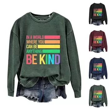 Женские топы с круглым вырезом, хлопковый женский повседневный модный пуловер с длинным рукавом и круглым вырезом S чёрный