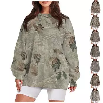 Женские топы с круглым вырезом, хлопковый женский повседневный модный пуловер с длинным рукавом и круглым вырезом L бежевый