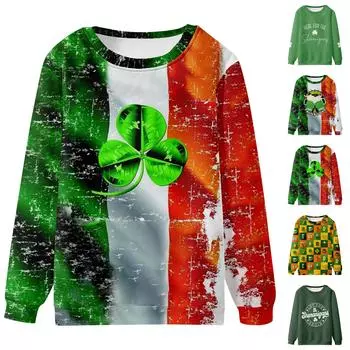 Женские топы с круглым вырезом, хлопковый женский повседневный модный пуловер с длинным рукавом и круглым вырезом L