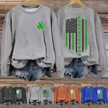 Женские топы с круглым вырезом, хлопковый женский повседневный модный пуловер с длинным рукавом и круглым вырезом L синий