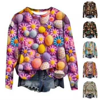 Женские топы с круглым вырезом, хлопковый женский повседневный модный пуловер с длинным рукавом и круглым вырезом XXXXL бежевый