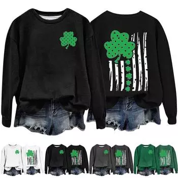 Женские топы с круглым вырезом, хлопковый женский повседневный модный пуловер с длинным рукавом и круглым вырезом L чёрный