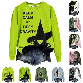 Женские топы с круглым вырезом, хлопковый женский повседневный модный пуловер с длинным рукавом и круглым вырезом L чёрный