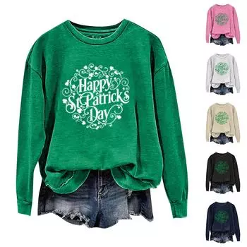 Женские топы с круглым вырезом, хлопковый женский повседневный модный пуловер с длинным рукавом и круглым вырезом L чёрный