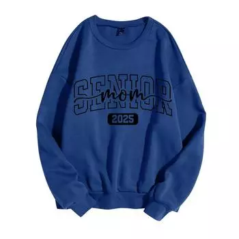 Женские топы с круглым вырезом и принтом из хлопка, повседневная мода, длинный рукав, пуловер, топ, блузка S