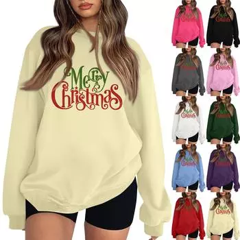 Женские топы с круглым вырезом и принтом из хлопка, повседневная мода, длинный рукав, пуловер, топ, блузка L бежевый