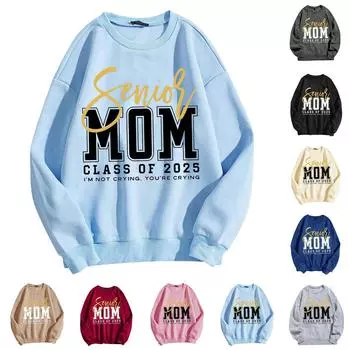 Женские топы с круглым вырезом и принтом из хлопка, повседневная мода, длинный рукав, пуловер, топ, блузка XXL чёрный