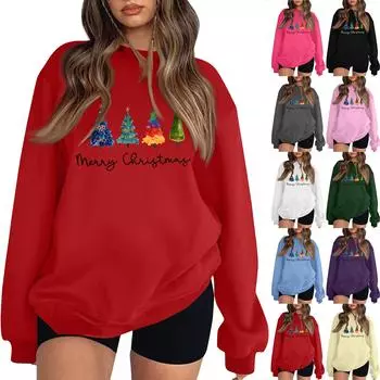 Женские топы с круглым вырезом и принтом из хлопка, повседневная мода, длинный рукав, пуловер, топ, блузка XL