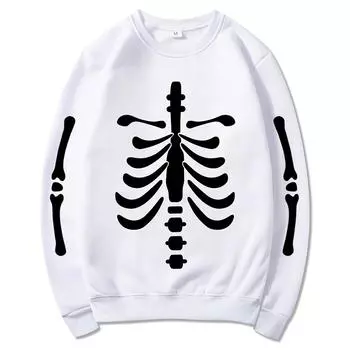 Женские топы с круглым вырезом и принтом из хлопка, повседневная мода, длинный рукав, пуловер, топ, блузка S белый