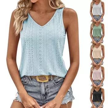 Женские топы с открытой спиной и V-образным вырезом, без рукавов L синий