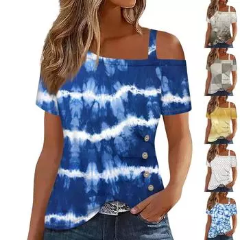 Женские топы с открытыми плечами, плиссированные футболки с асимметричным вырезом и короткими рукавами L бежевый