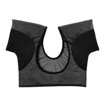 Женские топы с U-образным вырезом и коротким рукавом, дышащий, впитывающий пот жилет с хлопковой подмышкой, невидимый дизайн, короткие топы L