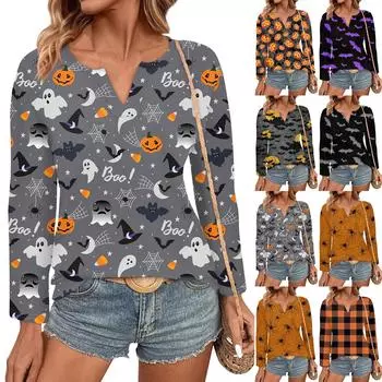 Женские топы с V-образным вырезом и длинным рукавом, повседневные футболки, свободные легкие туники, блузки, рубашки L серый