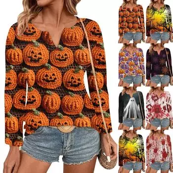 Женские топы с V-образным вырезом и длинным рукавом, повседневные футболки, свободные легкие туники, блузки, рубашки XXL чёрный