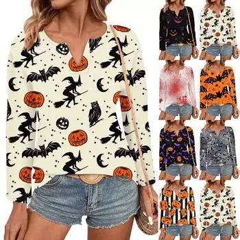 Женские топы с V-образным вырезом и длинным рукавом, повседневные футболки, свободные легкие туники, блузки, рубашки XL чёрный