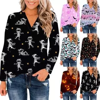 Женские топы с V-образным вырезом и длинным рукавом, повседневные футболки, свободные легкие туники, блузки, рубашки L