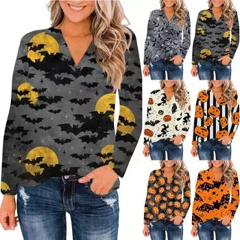 Женские топы с V-образным вырезом и длинным рукавом, повседневные футболки, свободные легкие туники, блузки, рубашки L серый