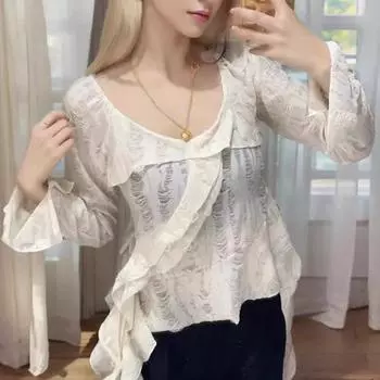 Женские топы с V-образным вырезом, расклешенные, с длинным рукавом, облегающая футболка, однотонный цвет L серый