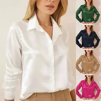 Женские топы с V-образным вырезом, женские повседневные футболки с длинным рукавом и пуговицами, блузки S красный